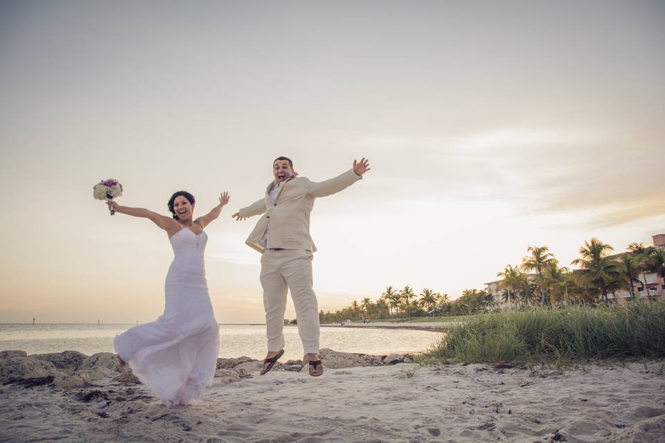 Key West beach wedding , renewal vows in Key West, Key West elopement, Key West photographer. Julia Roy Photography