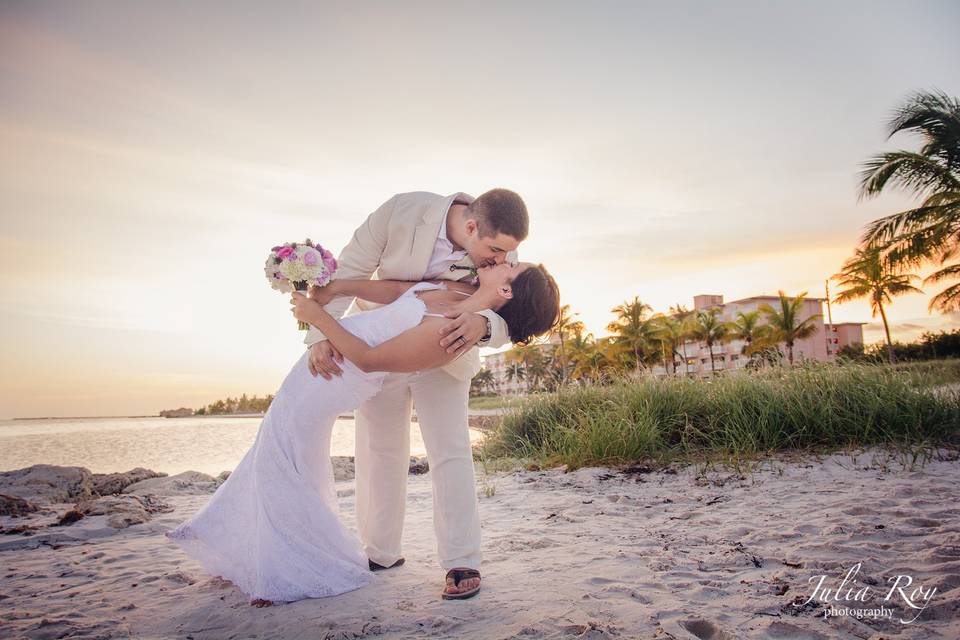 Key West beach wedding , renewal vows in Key West, Key West elopement, Key West photographer. Julia Roy Photography