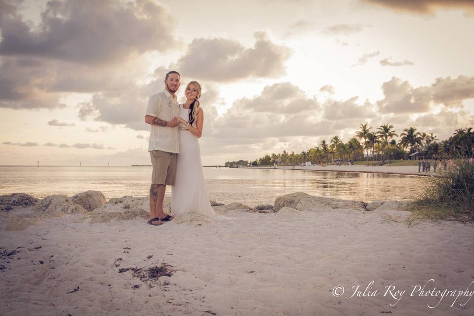 Key West beach wedding , renewal vows in Key West, Key West elopement, Key West photographer. Julia Roy Photography