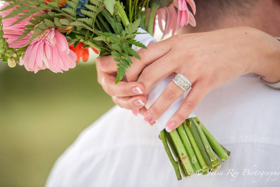 Key West beach wedding , renewal vows in Key West, Key West elopement, Key West photographer. Julia Roy Photography , flowers