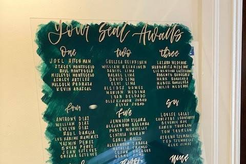 Acrylic seating chart