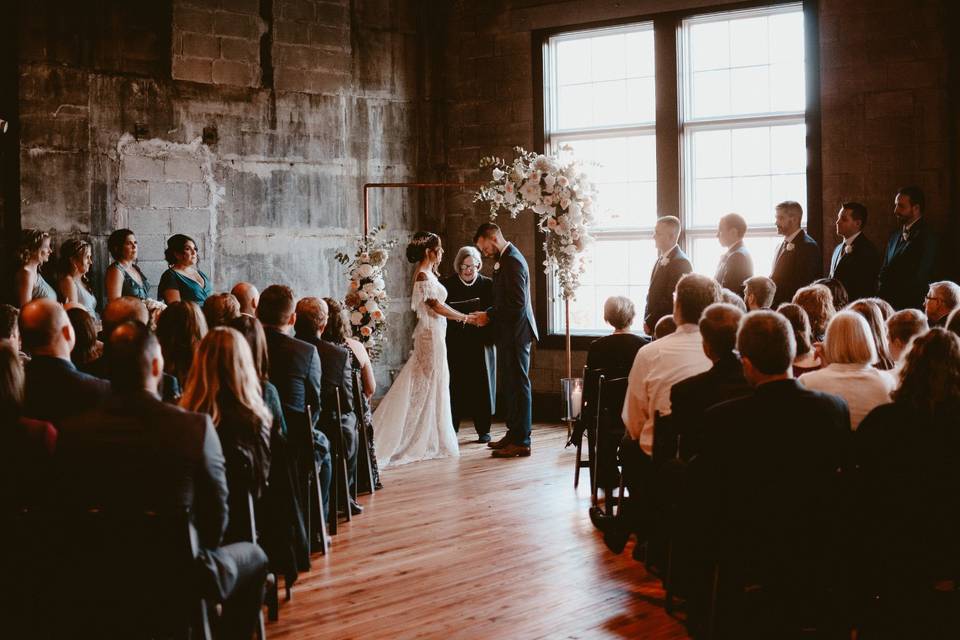 Bride and groom at ceremony