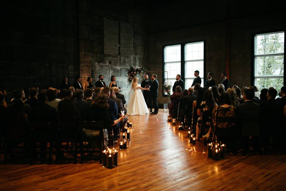 Bride and groom at ceremony