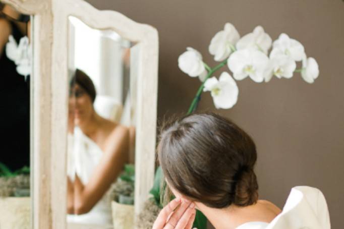 Bride getting ready