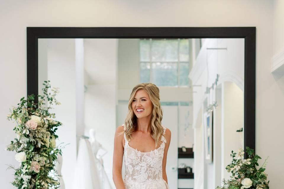 Handmade lace bridal gown