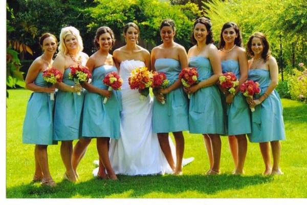 Bride and bridesmaids