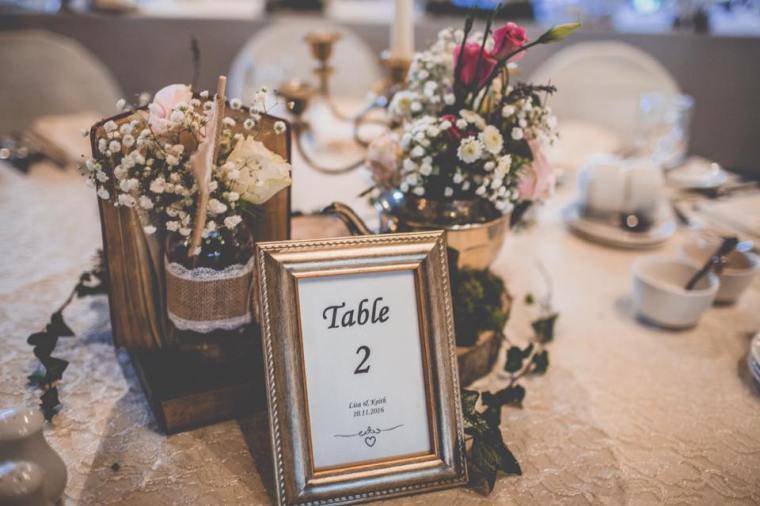 Table number and centerpieces