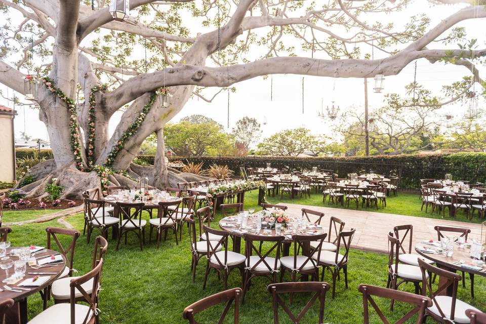 Outdoor wedding reception