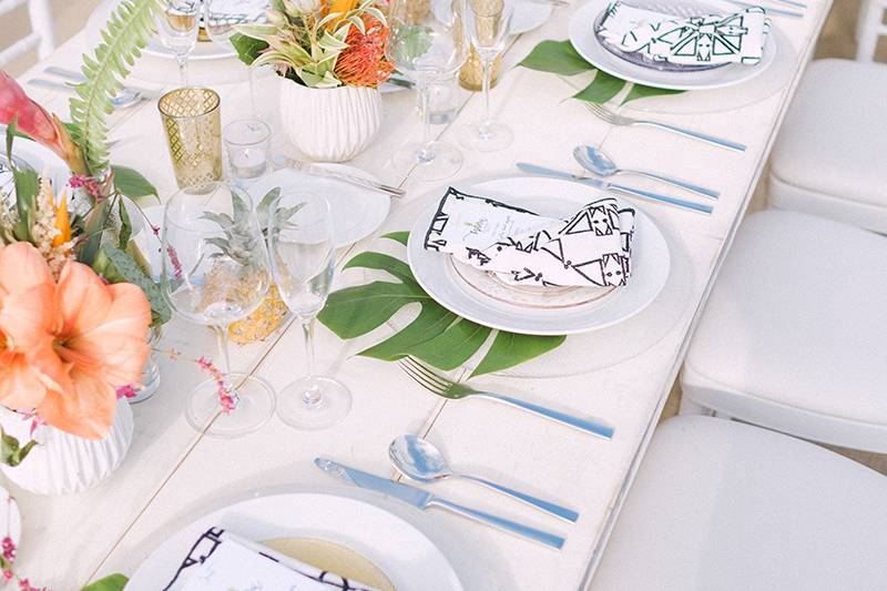 Tropical wedding reception