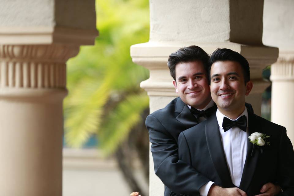 Two handsome grooms