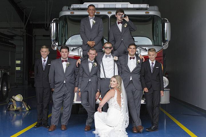 Groomsmen and Bride