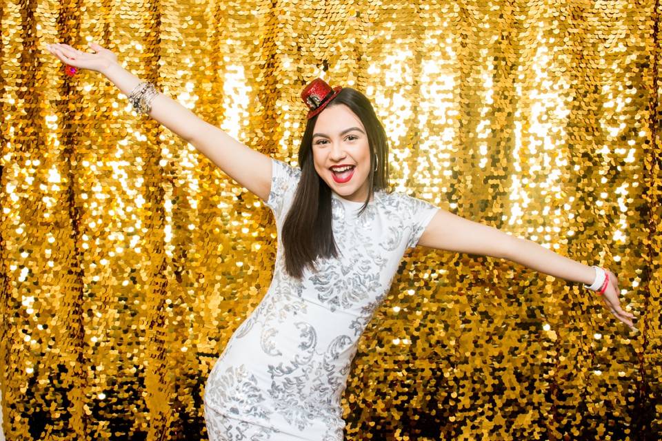 Dramatic sequin backdrop