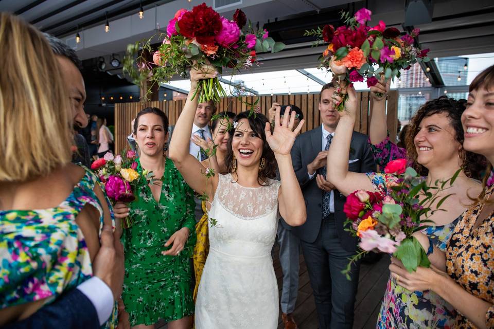 Bouquet toss is a go