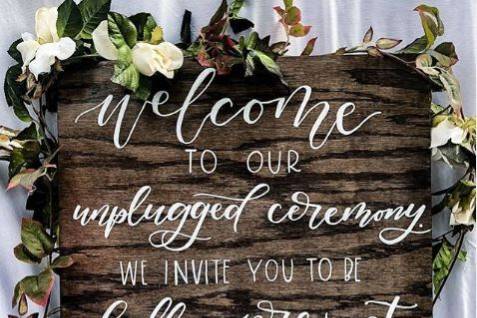 Unplugged ceremony sign