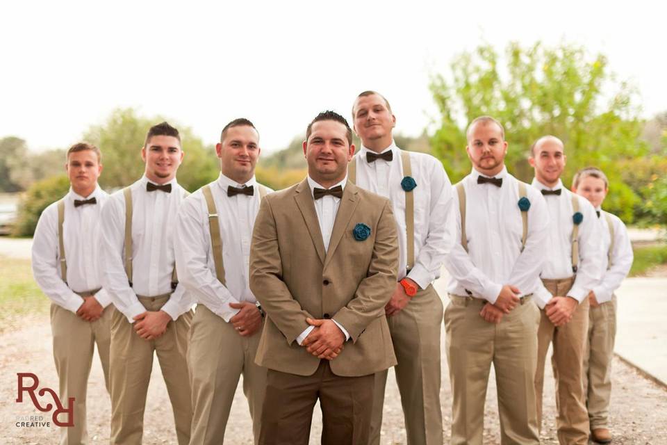 The groom with his groomsmen