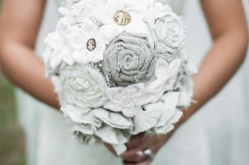 The bride holding her bouquet