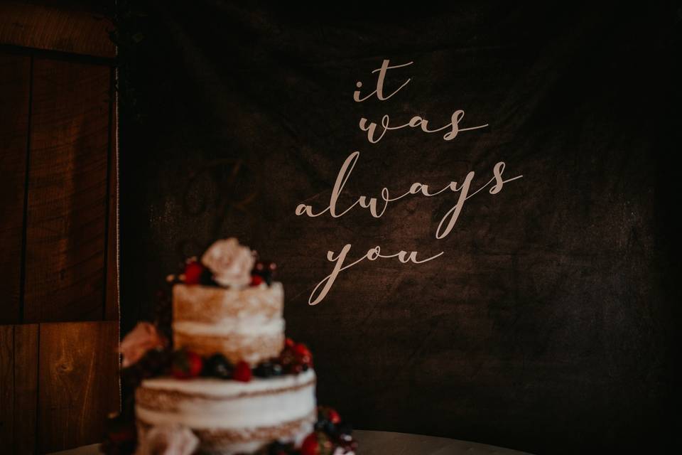 Cake table and backdrop