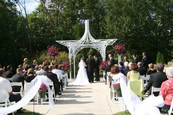 Tables setup with centerpiece