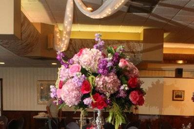 Tables setup with centerpiece