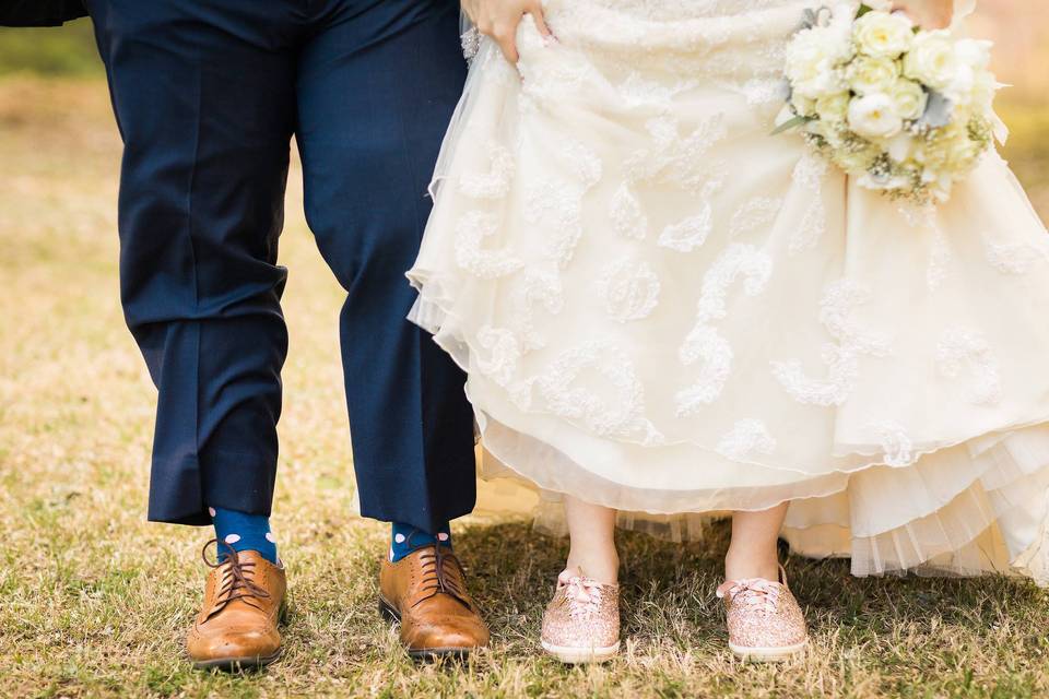 Footwear of the newlyweds