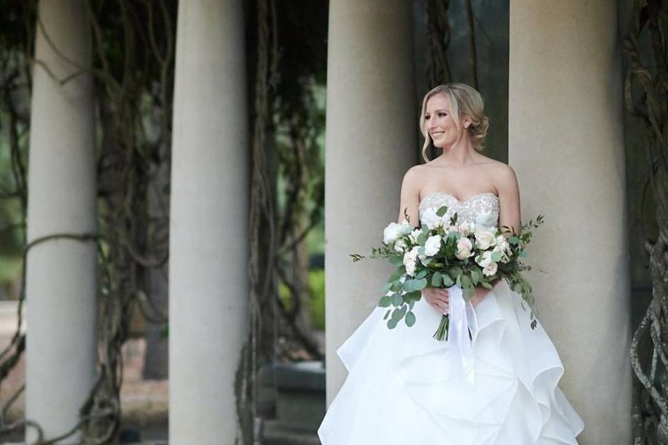 Bride with her bouquet