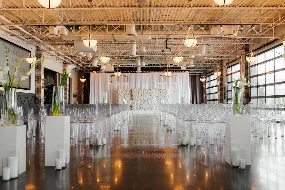 Indoor ceremony setup