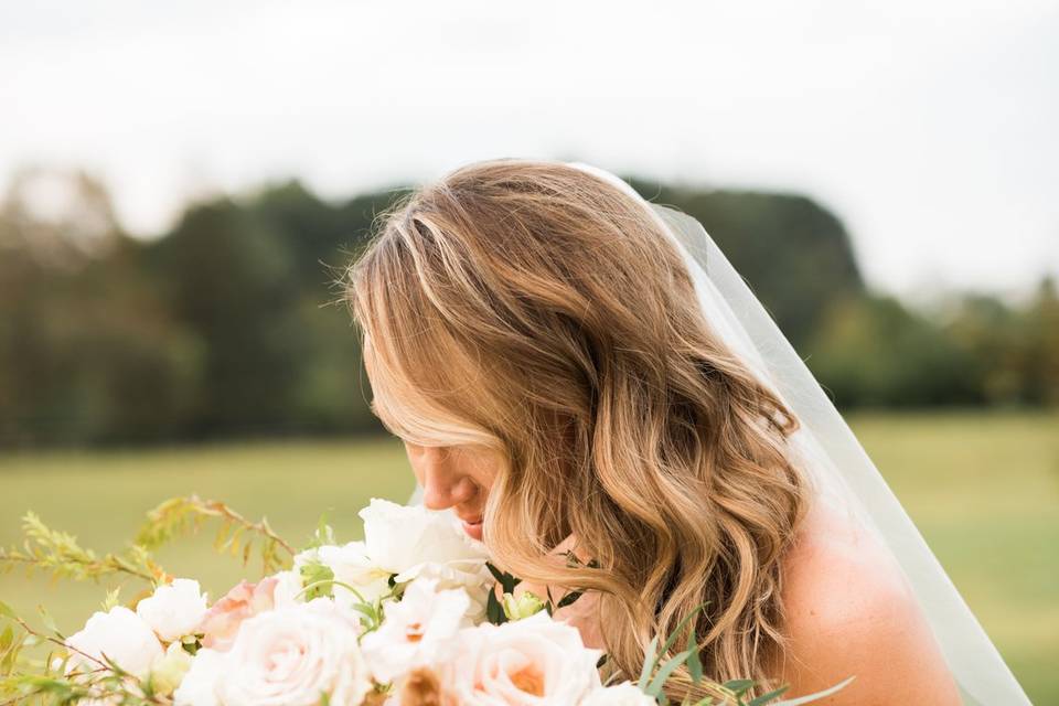 D and her beautiful bouquet