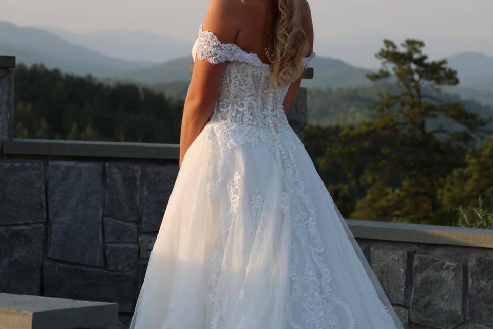 Bride on the stone platform
