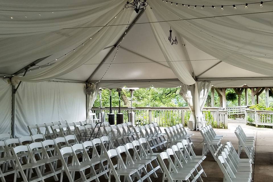 Tented ceremony setup