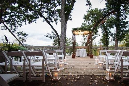 Outdoor wedding ceremony setup