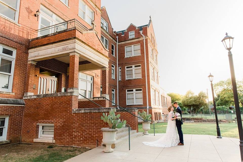 Couple at the courtyard