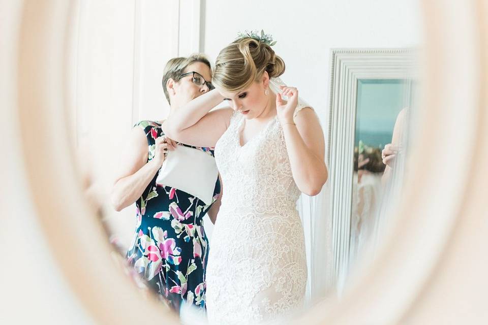 Bride getting ready