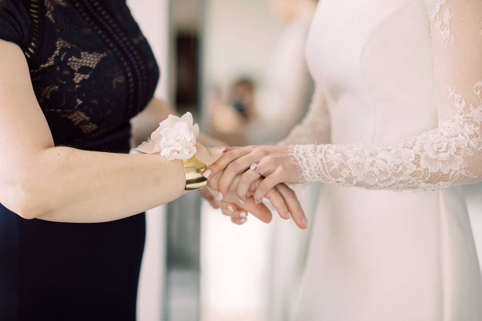 Wearing the corsage