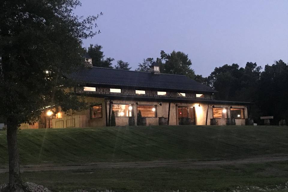 Venue exterior at night