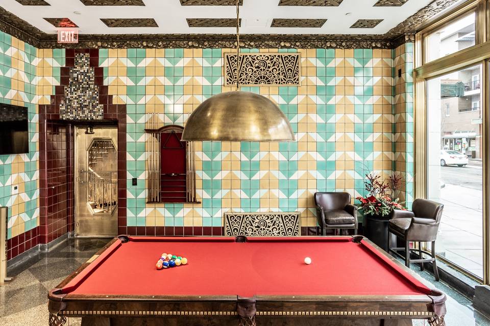 Hotel lobby and billiards