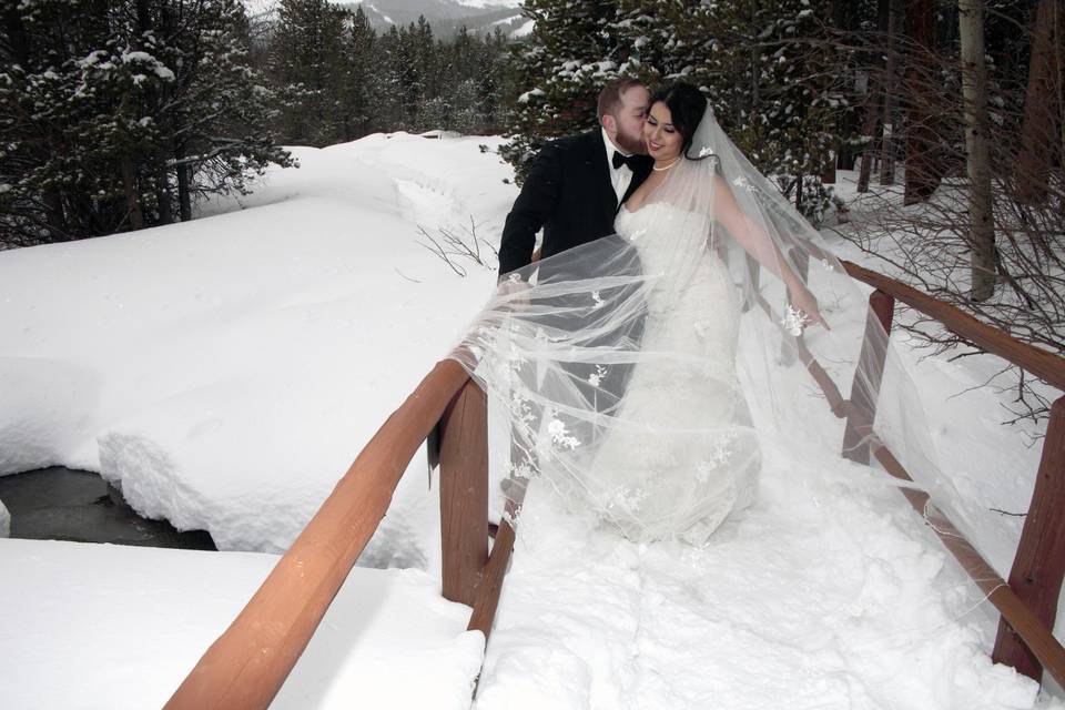 High mountain winter wedding