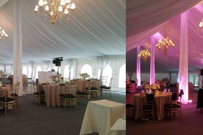 Tent before & after uplighting