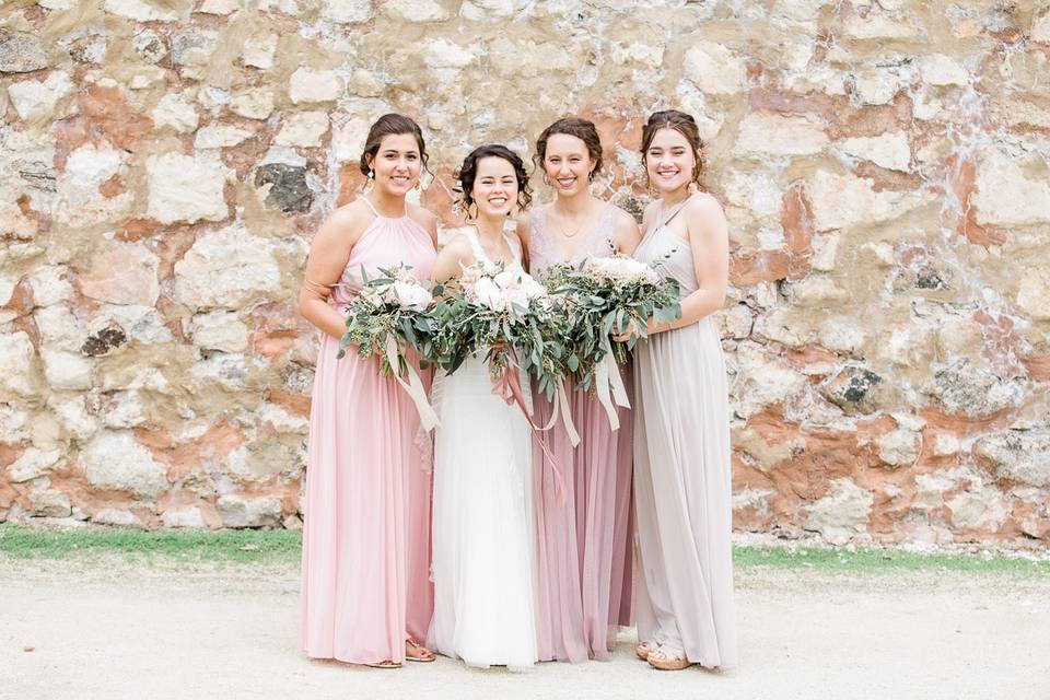 Beautiful pastel pink dresses.