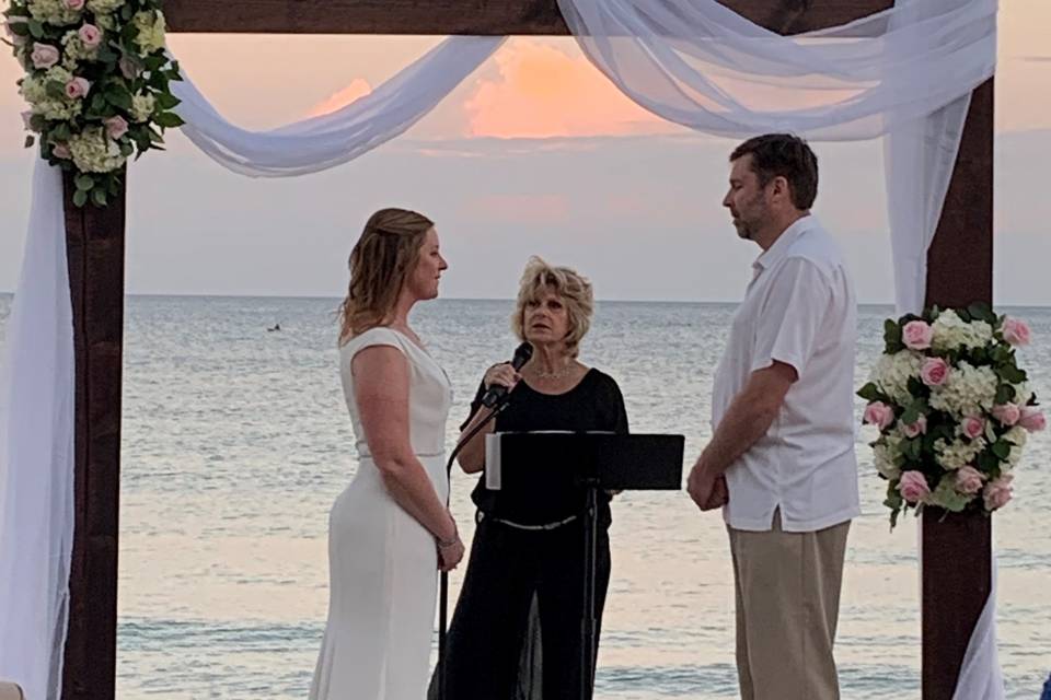 Gorgeous sunset vows