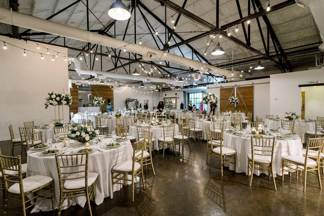 Reception with string lights