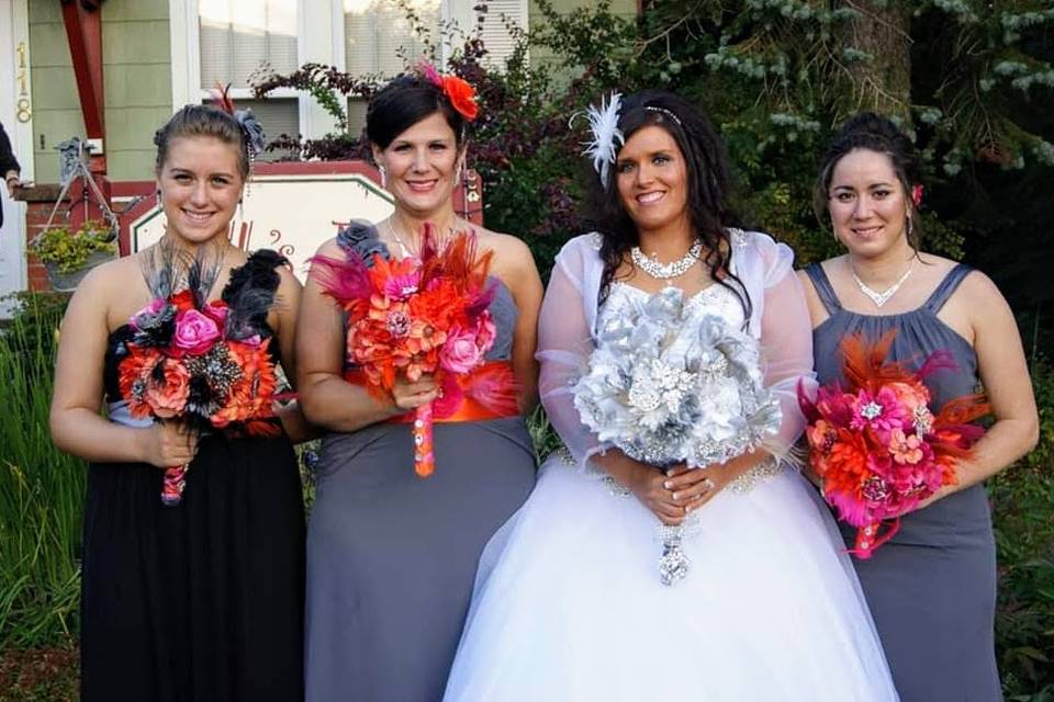 Bride and her maids