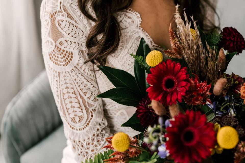 Luxury on-location bridal hair