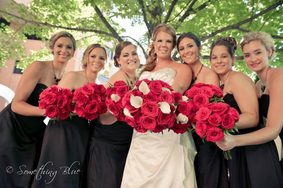 Bride and bridesmaids