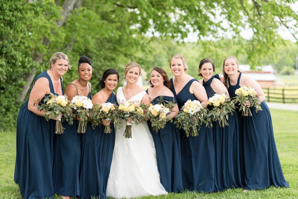 Navy and yellow wedding