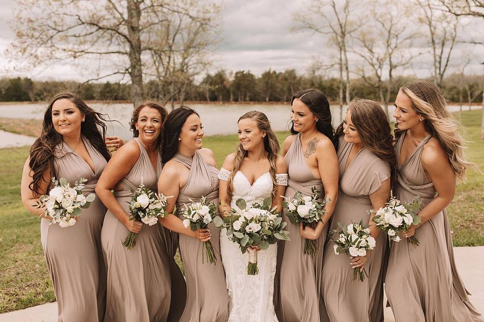 Bridesmaid with bride