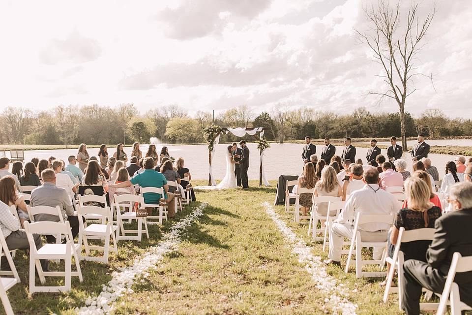 Ceremony at pond