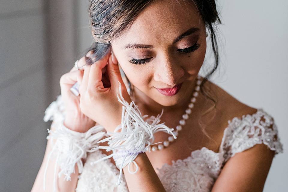 Bride getting ready