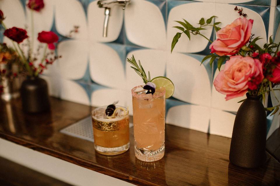 Bar cart florals