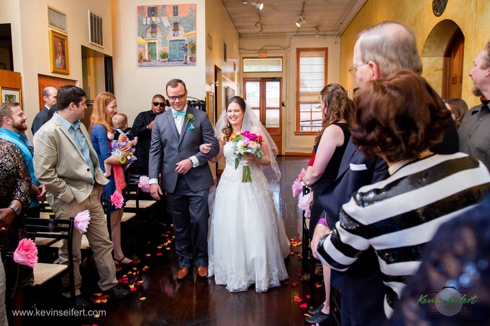 Bride and Groom enter together