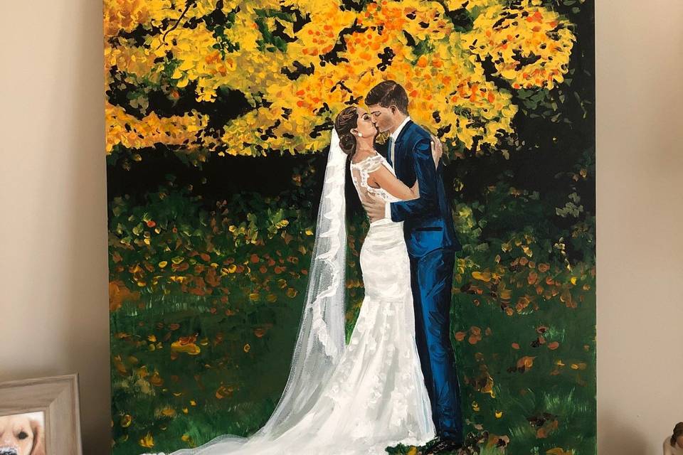 Wedding portrait in acrylic